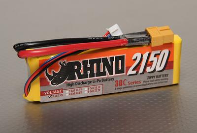 Rhino 2150mAh 2S 7.4v 30C Lipoly Pack