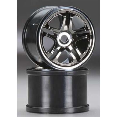 Traxxas 3.8" SS Black Chrome Wheels (2): Revo, T-Maxx TRA5172A