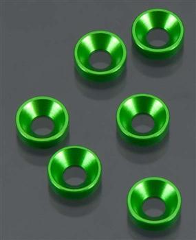 Axial Cone Washer 3x7x2mm Green (6) AXIA1326