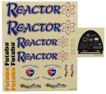 Great Planes Decal Sheet 1.60 Reactor ARF GPMA3098