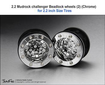 Gmade 2.2 Mudrock Challenger Beadlock Wheels (Chrome) GMAMBL-02CR