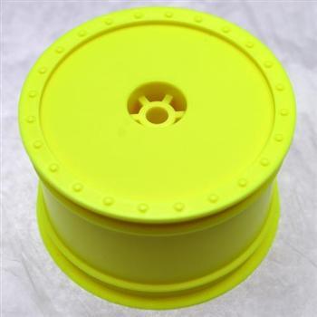 DE Racing Borrego Buggy Wheels - TLR 22 AE B4 Hex Conversion/Rear/Yellow DERBBLRY