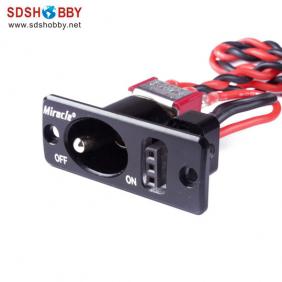 Square Aluminum Alloy Single Switch-Black