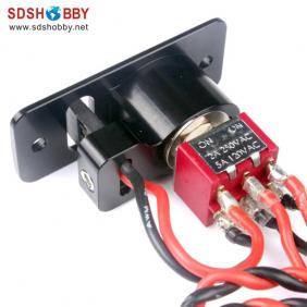 Square Aluminum Alloy Single Switch-Black