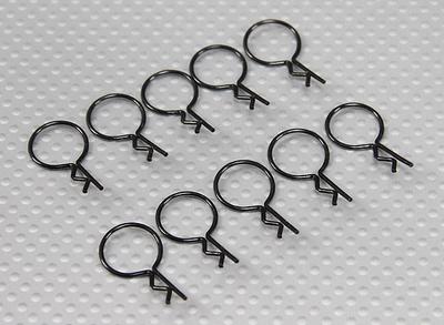 Large-ring Body Clips (Black) (10Pcs)