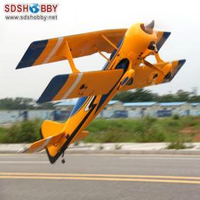 New 71" Pitts 50CC RC Model Gasoline Airplane ARF /Petrol Airplane Black & Blue & Yellow Color