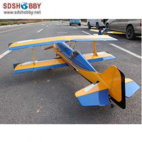 New 71" Pitts 50CC RC Model Gasoline Airplane ARF /Petrol Airplane Black & Blue & Yellow Color