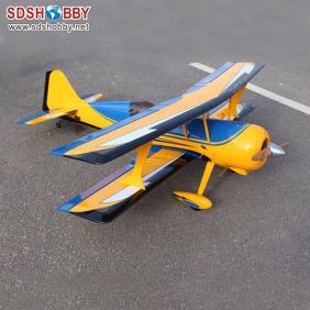 New 71" Pitts 50CC RC Model Gasoline Airplane ARF /Petrol Airplane Black & Blue & Yellow Color