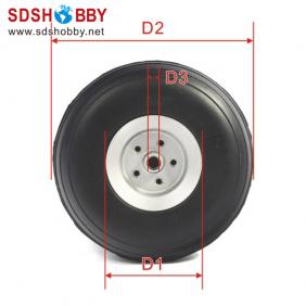 RC Airplane PU wheel with Dia-Casting Aluminum hub 3.75''/96mm