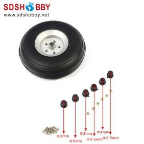 RC Airplane PU wheel with Dia-Casting Aluminum hub 3.75''/96mm