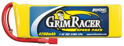 AquaCraft LiPo GrimRacer Speed Pack 2S 7.4V 4200mAh 30C AQUB9825