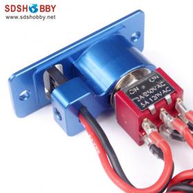 Square Aluminium Alloy Single Switch Blue