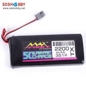 Max Force 2000mAh/11.1V Li-Po Batteries for 3PK, M11, 4VF etc. Transmitter