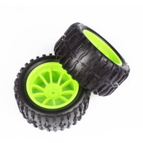 Wheels Set For 1/10 Truck With  Green   Hub Rim (2pcs)