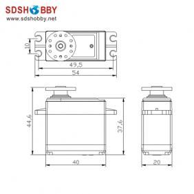 Power HD 4.4kg/ 36g Analog Servo HD-3001HB with Plastic Gear 25T, Double Bearings