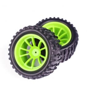 Wheels Set For 1/10 Truck With  Green   Hub Rim (2pcs)