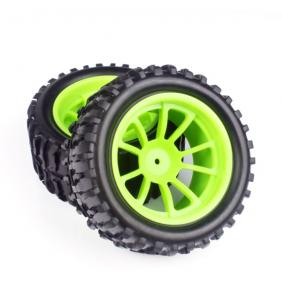 Wheels Set For 1/10 Truck With  Green   Hub Rim (2pcs)