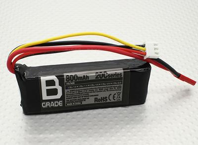 B-grade 800mAh 2S 20C Long Lipoly Battery