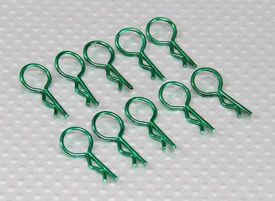 Medium-ring Body Clips (Green) (10Pcs)