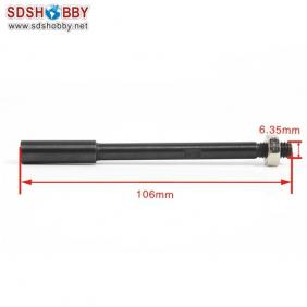 Drive shaft with screw L=106mm Dia-A=6.35mm Dia-B=7.9mm Side=5X5mm