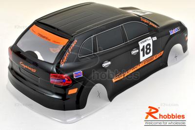 1/10 Porsche Cayenne Turbo Analog Painted RC Car Body wtih Rear Spoiler &amp; Mirror (Black)