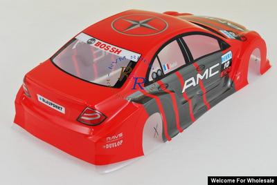 1/10 AMC Painted RC Car Body With Rear Spoiler (Red)