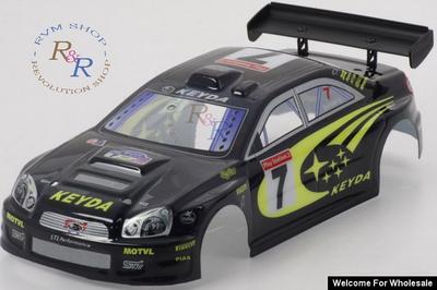 1/18 Subaru Impreza Analog Painted RC Car Body With Rear Spoiler (Black)