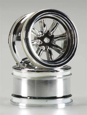 HPI Vintage 8-Spoke Wheel 31mm Shiny Chrome 6mm Offset (2) HPI3812