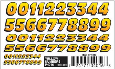 Dry Transfer, Yellow Numbers