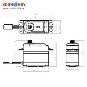 Power HD 20KG Digital Servo DC-1236TG with 25T Metal Gears, Double Bearings