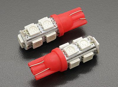 LED Corn Light 12V 1.8W (9 LED) - Red (2pcs)