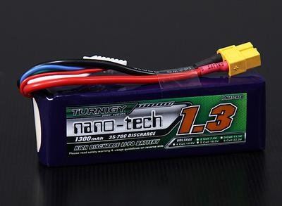 Turnigy nano-tech 1300mAh 6S1P 35~70C Lipo Pack (450 helicopter HK/Trex/Rave/E4 etc)