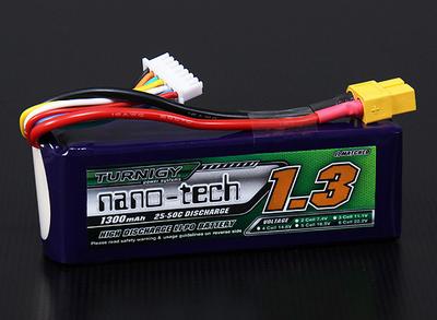 Turnigy nano-tech 1300mAh 6S1P 25~50C Lipo Pack (450 helicopter HK/Trex/Rave/E4 etc)