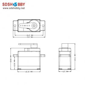 Power HD 1.1kg/ 5.9g Analog Servo HD-1550A with Plastic Gear 24T