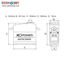 XQ Power 14.5kg/56g Digital Servo XQ-S4113D High Voltage 8.5V with Titanium Gear/Aluminum Case