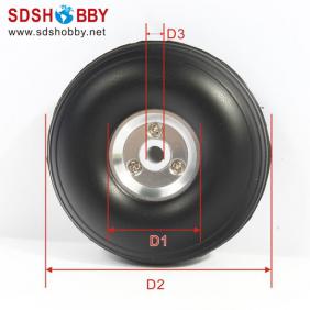 RC Airplane RC Airplane PU wheel with CNC Aluminum Hub 2.5"（D63.5 x H24 x Φ4mm）