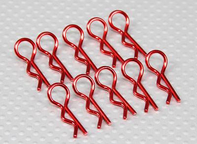 Heavy Duty 45 Deg Body Clips (Red) (10Pcs)