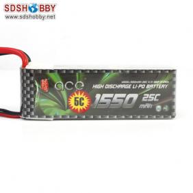 Gens ACE New Design High Quality 1550mAh 25C 3S 11.1V Lipo Battery with T Plug