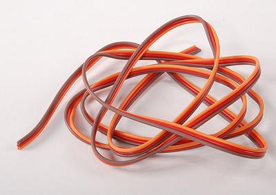 Flat 26AWG servo wire 1mtr (R/O/B)