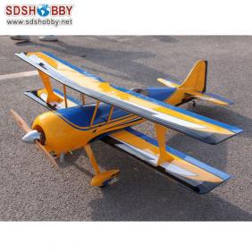 New 71" Pitts 50CC RC Model Gasoline Airplane ARF /Petrol Airplane Black & Blue & Yellow Color