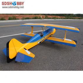 New 71" Pitts 50CC RC Model Gasoline Airplane ARF /Petrol Airplane Black & Blue & Yellow Color