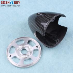 RC Model Carbon Fiber Bullet Spinner 1.75â€³ï¼ˆ44.5mmï¼‰ with Aluminum Back Plate 3K Surface Processing