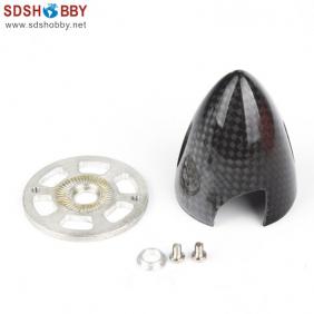 RC Model Carbon Fiber Bullet Spinner 1.75â€³ï¼ˆ44.5mmï¼‰ with Aluminum Back Plate 3K Surface Processing