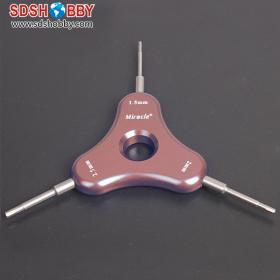 Miracle Triangle Hex Wrench 1.5mm/ 2.0mm/ 2.5mm-Brown Color