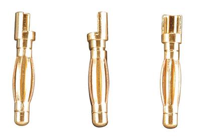 Great Planes Gold Plated Bullet Conn Male 2mm (3) GPMM3110