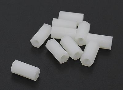 5.6mm x 12mm M3 Nylon Tapped Spacer (10pc)