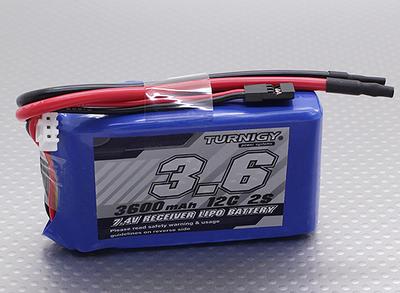 Turnigy 3600mAh 2S 12C Lipo Receiver Pack