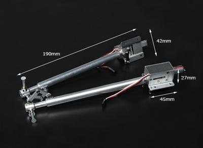 Turnigy Full Metal Servoless Retract with 190mm Oleo Legs - 90 deg Rotate (Pair)