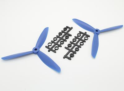 Counter Rotating Three Blade 6x4.5 Propeller - Blue (1Pair/Bag)