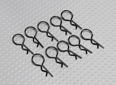 Medium-ring Body Clips (Black) (10Pcs)